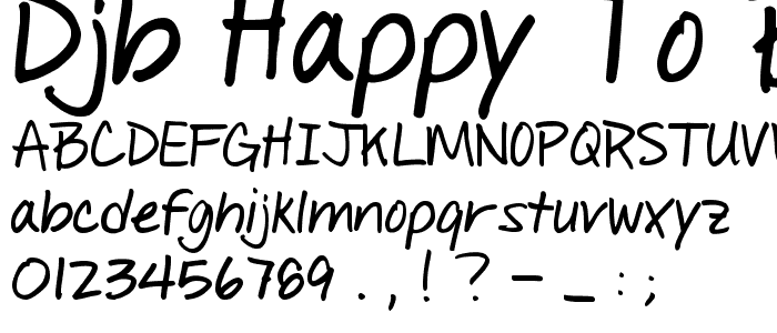 DJB HAPPY TO BE ME font